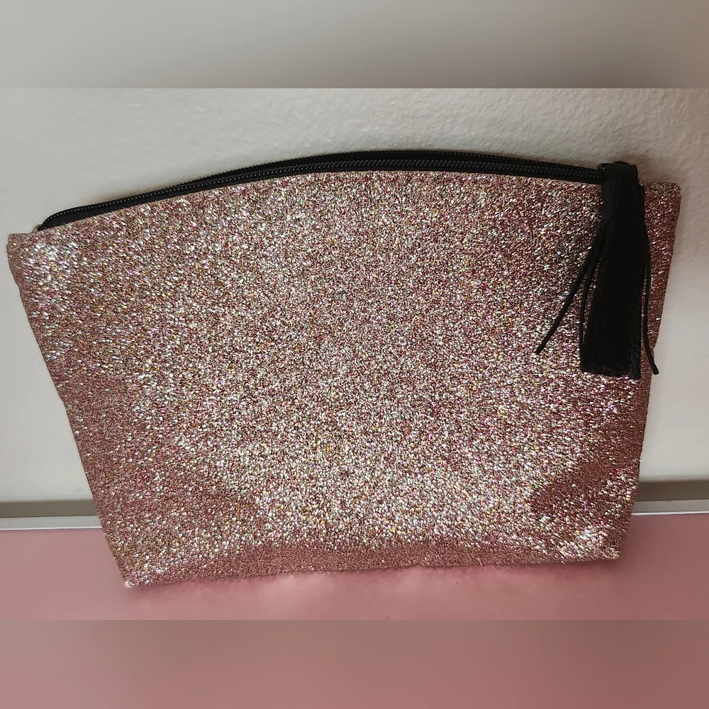Ipsy Pink Glitter Cosmetic Bag